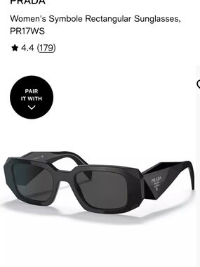 PRADA Black Symbole Geometric Rectangular Sunglasses EUC
